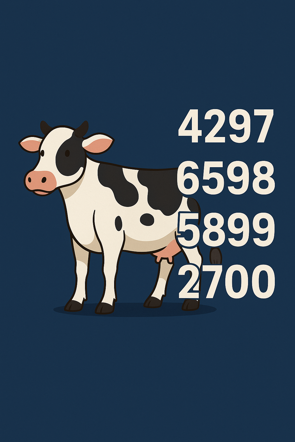 Vaca – Palpites do Kaledri com as milhares 9697, 4098, 5699 e 7800 para jogo do bicho e loterias.