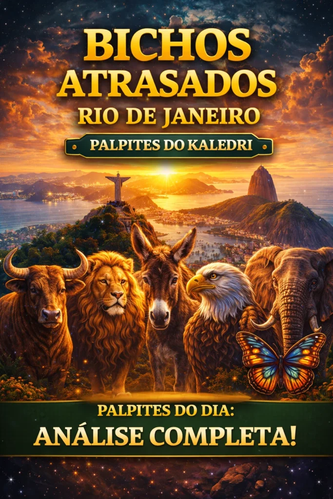 Bichos atrasados do Rio de Janeiro hoje com análises e palpites do Kaledri