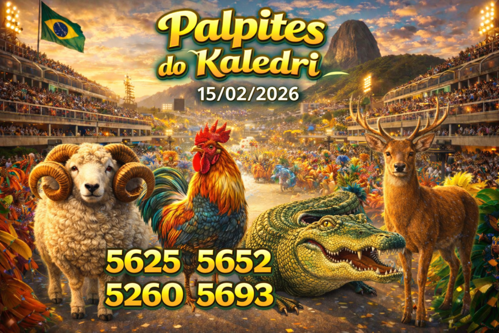 Palpites do Kaledri 15/02/2026 com bichos e milhares da sorte para domingo