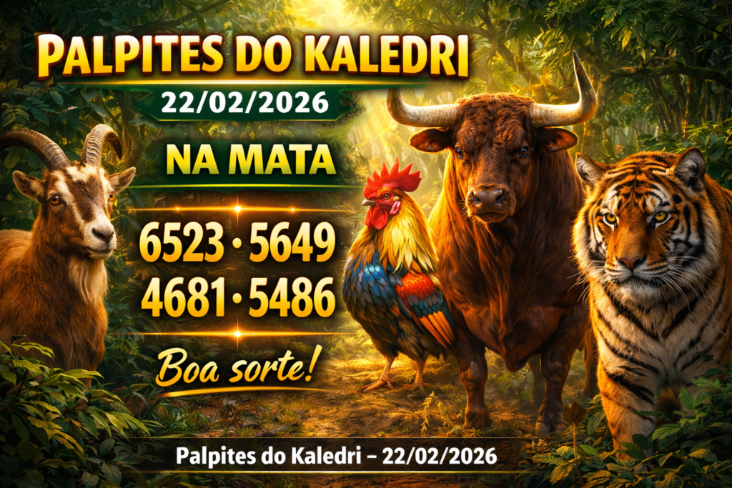 Palpites do Kaledri dia 22/02/2026 com milhares do jogo do bicho e bichos do dia.