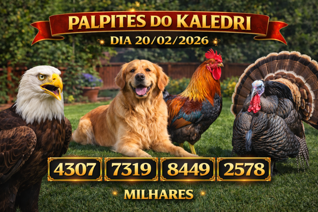 Palpites do jogo do bicho do Kaledri 20/02/2026 com milhares e bichos do dia.