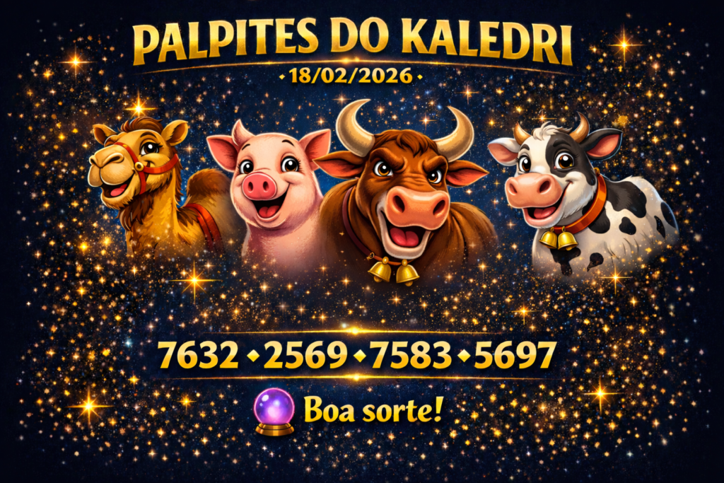 Palpites do jogo do bicho 18/02/2026 com milhares do dia no site Palpites do Kaledri.