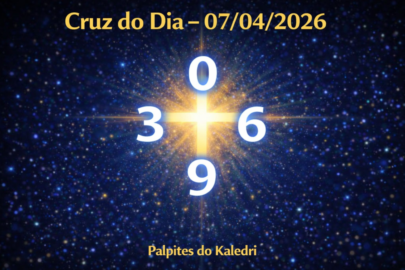 Palpites do Jogo do Bicho de Hoje 07/04/2026 3 Cruz do Dia 07/04/2026 com os números 0 • 3 • 6 • 9– Palpites atualizados do Kaledri.
