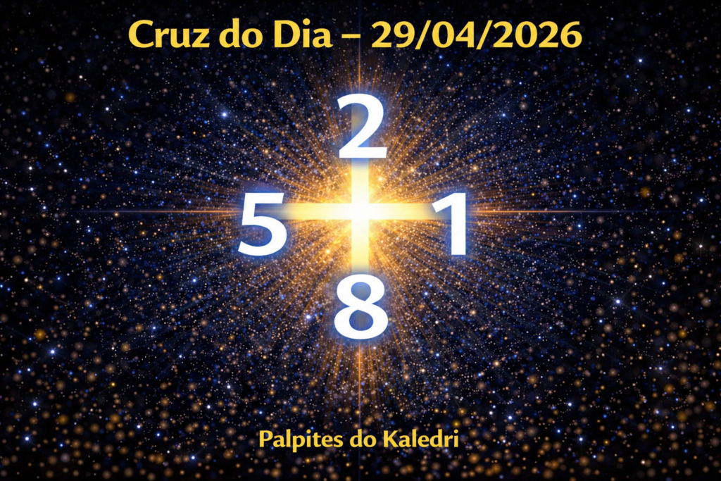 Cruz do Dia 29/04/2026 com os números 2 • 8 • 5 • 1 – Palpites atualizados do Kaledri.