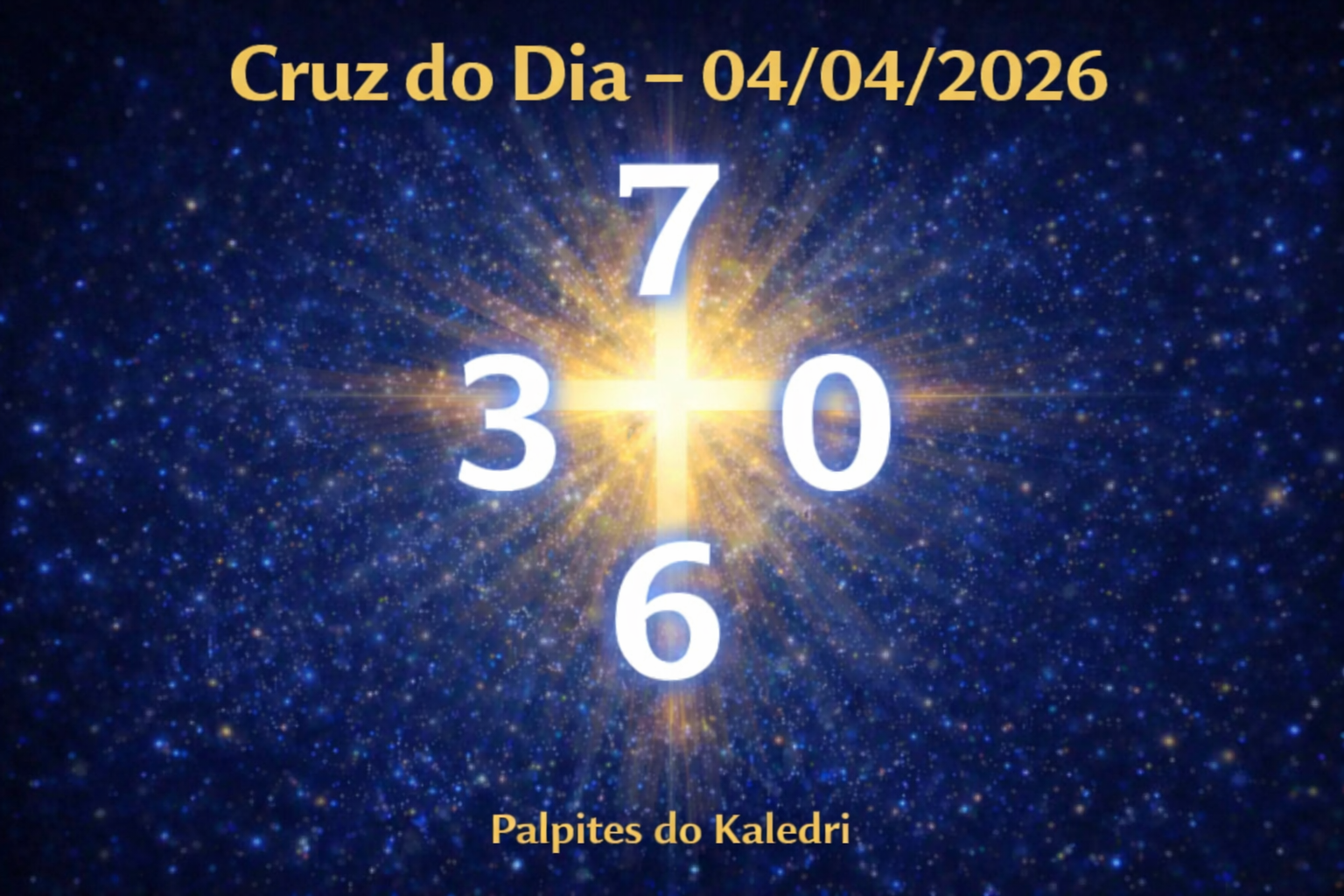 Palpite do Kaledri Federal de Hoje 04/04/2026 3 cruz do dia Federal de Hoje