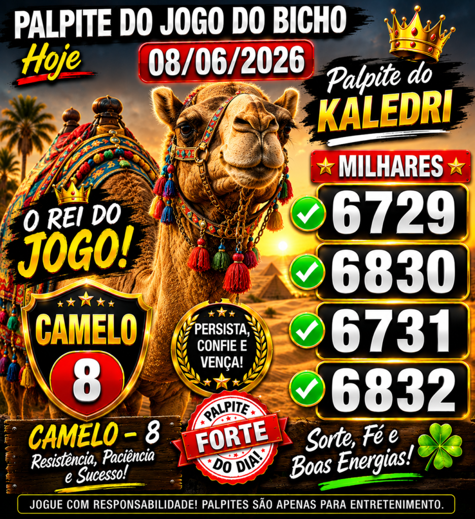 Palpite do Jogo do Bicho Hoje 07/06/2026 - Palpite do Kaledri com milhares, centenas e grupos atualizados