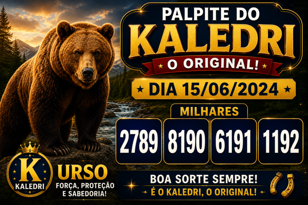 Palpite do Kaledri Dia 15/06/2024 – Palpites Atualizados do Jogo do Bicho 5 Palpite do Kaledri Dia 15/06/2024 – Palpites do Jogo do Bicho com milhares, dezenas, centenas e grupos atualizados para hoje.