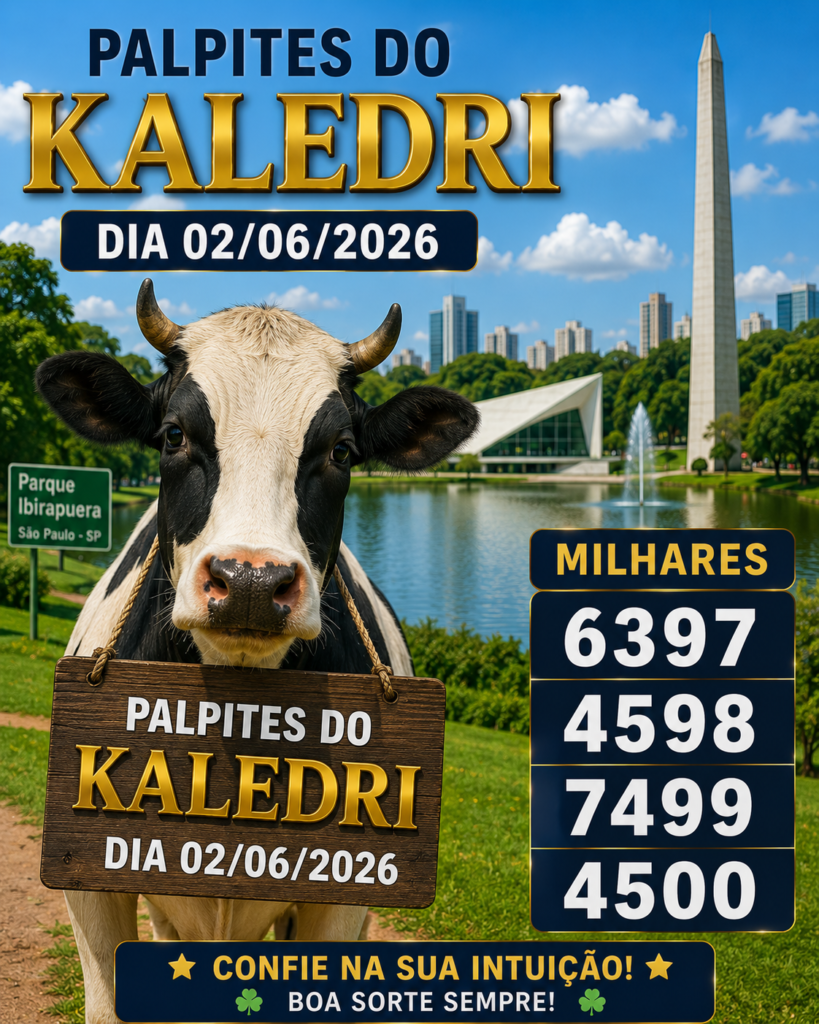 Horóscopo e Palpites do Kaledri para o dia 02/06/2026 com signos, milhares e dezenas do jogo do bicho.