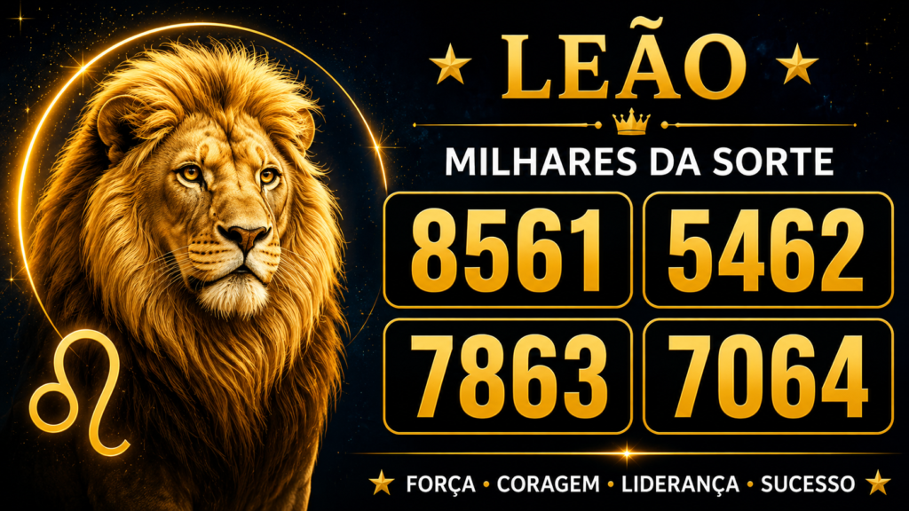 Leão com as milhares 8561, 5462, 7863 e 7064 - Palpites do Kaledri Dia 26/06/2026 | Jogo do Bicho Hoje