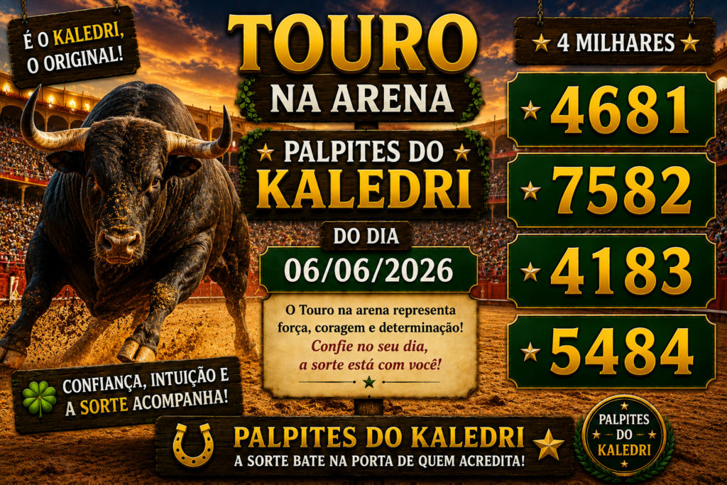 Palpite do Jogo do Bicho Hoje 06 de Junho de 2026 com milhares atualizadas do Palpite do Kaledri