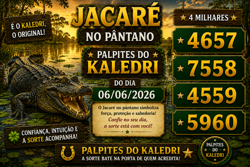 Palpite do Jogo do Bicho Hoje 06 de Junho de 2026 com milhares atualizadas do Palpite do Kaledri