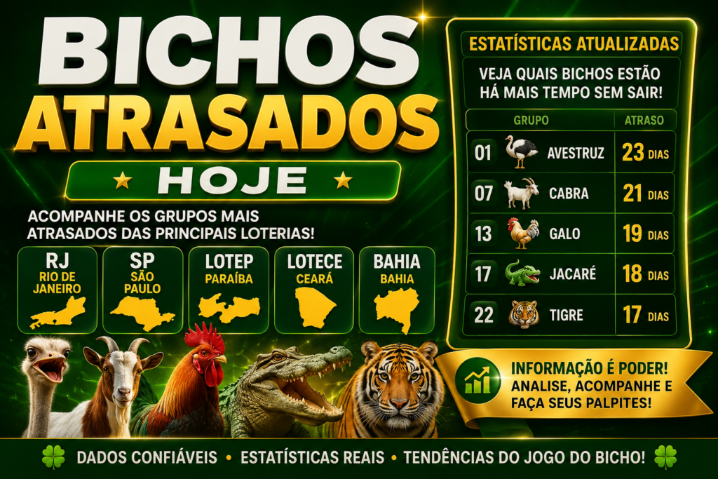 Bichos Atrasados 1 Bichos atrasados hoje no RJ, SP, LOTEP, LOTECE e Bahia