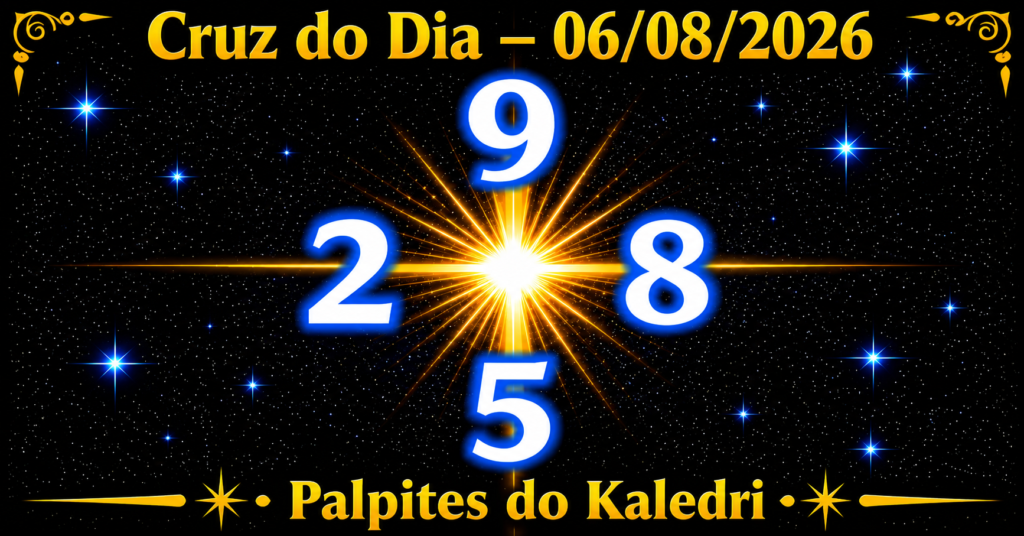 Palpite do Kaledri – 06 de Agosto de 2026 3 Cruz do Dia 06/08/2026 | Palpites do Kaledri