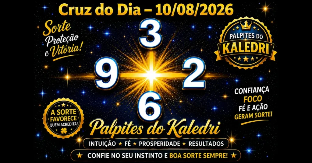 Cruz do Dia 10/08/2026 | Palpites do Kaledri