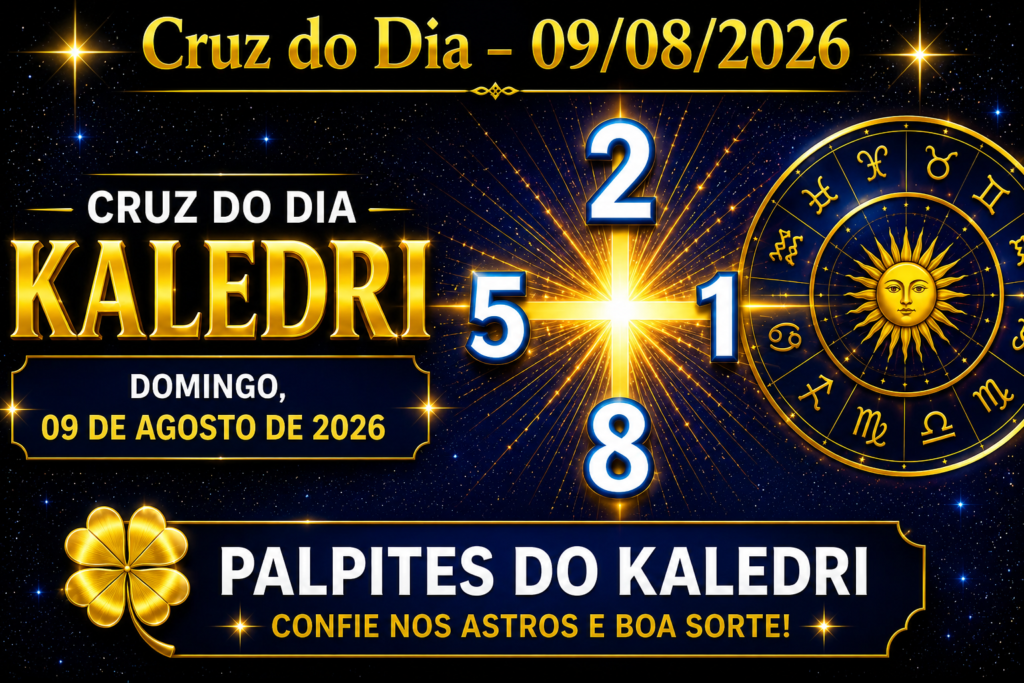Palpite do Kaledri Dia 09/08/2026 – Jogo do Bicho Hoje 3 Cruz do Dia 09/08/2026 | Palpites do Kaledri