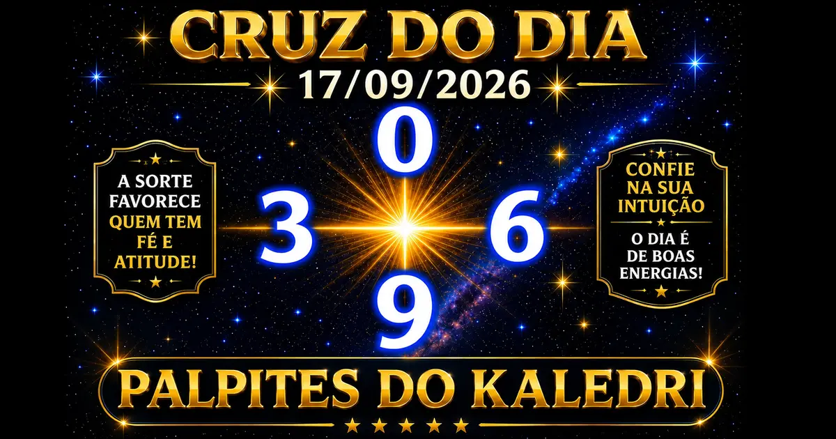 Cruz do Dia do Kaledri 17/09/2026 com números e palpites de hoje