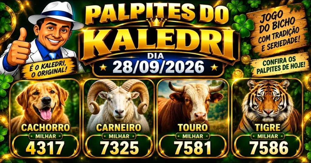 Palpites do Kaledri 28/09/2026 – Hoje