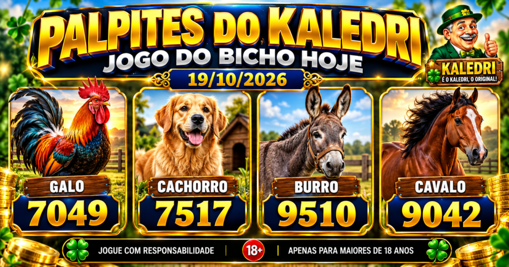 Palpites do Kaledri 19/10/2026 com bichos e milhares do dia