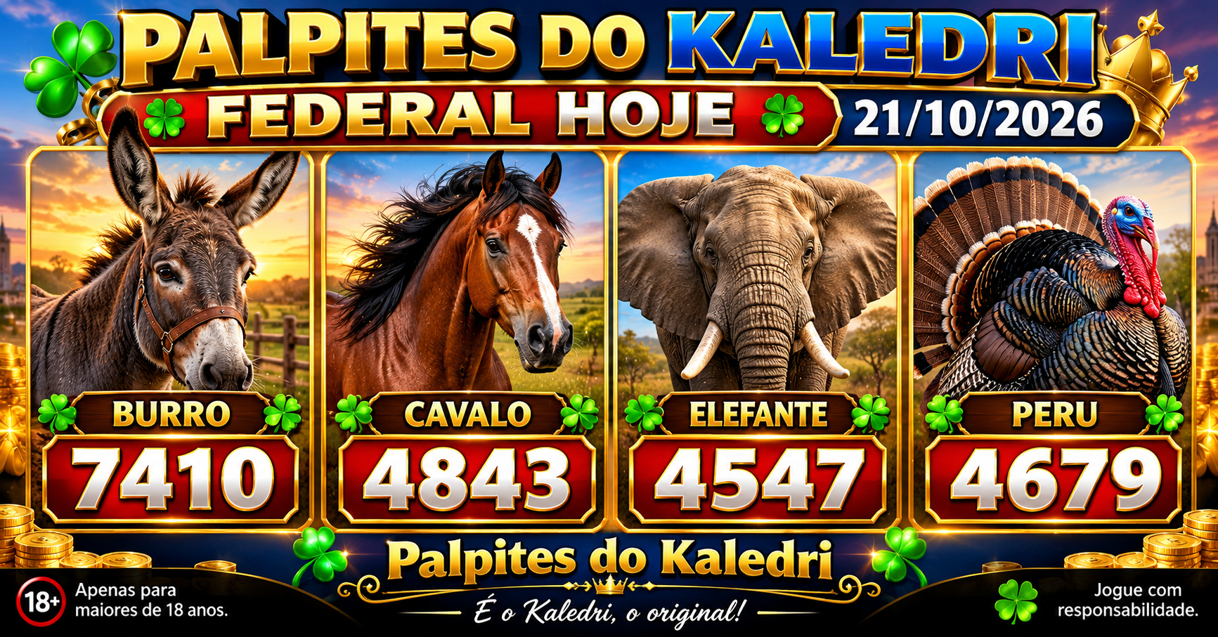 Palpites do Kaledri 21/10/2026 – Federal Hoje